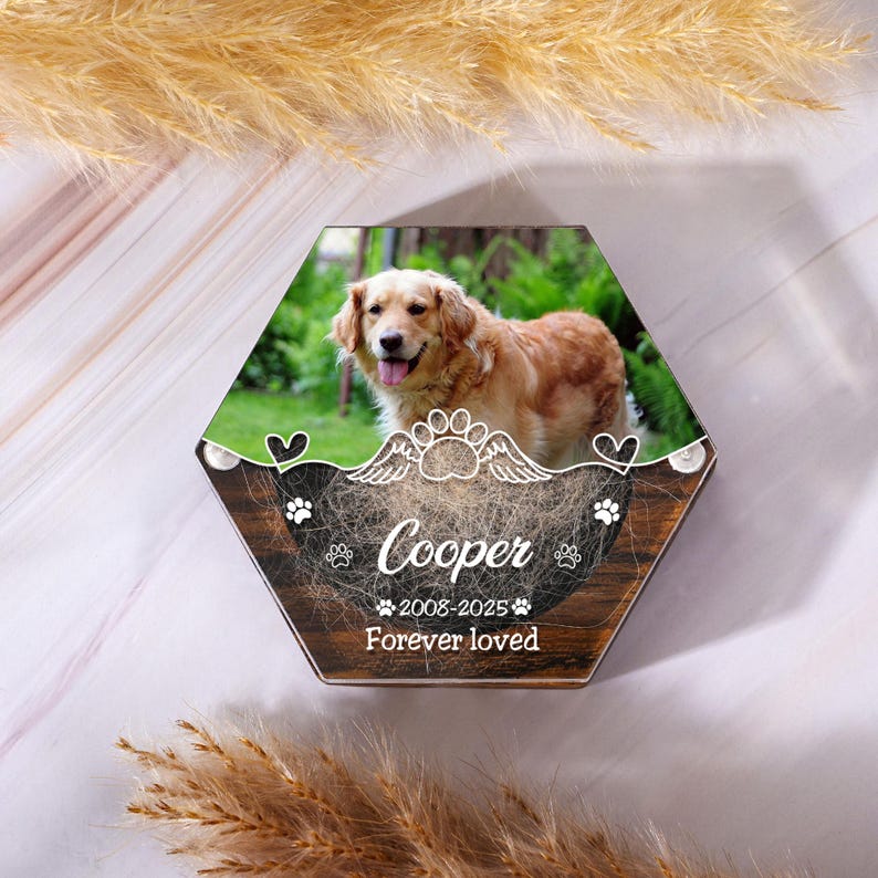 Pet Hair Keepsake Box,Custom Pet Fur Box,Dog Teeth Memorial Gift,Personalized Pet Remembrance Gift,Acrylic Box With Pet Picture,Cat Memorial