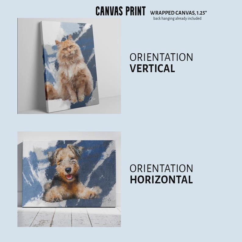 Custom Abstract Pet Portrait Canvas | Digital Personalized Dog or Cat Art | Pet Wall Decor | Unique Gift for Pet Lovers | Painted Pet Art