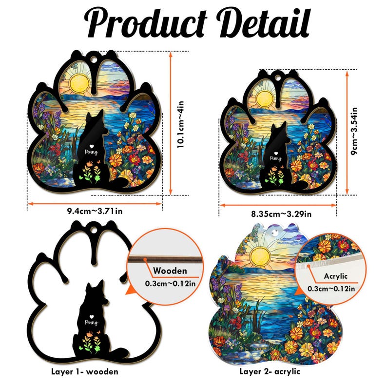 Personalized Dog Loss Suncatcher, Custom Dog Memorial Gift, Pet Memorial Gift, Loss of Dog Sympathy Gift, Dog Remembrance Gift, Dog Mom Gift