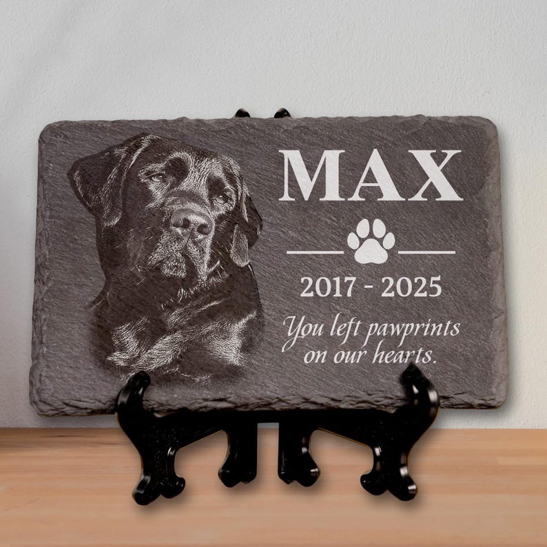 Pet Memorial Stone Dog Memorial Stone, Memorial Garden Stone Pet Headstone with Photo, Pet Grave Stone Pet Grave Marker, Pet Sympathy Gift