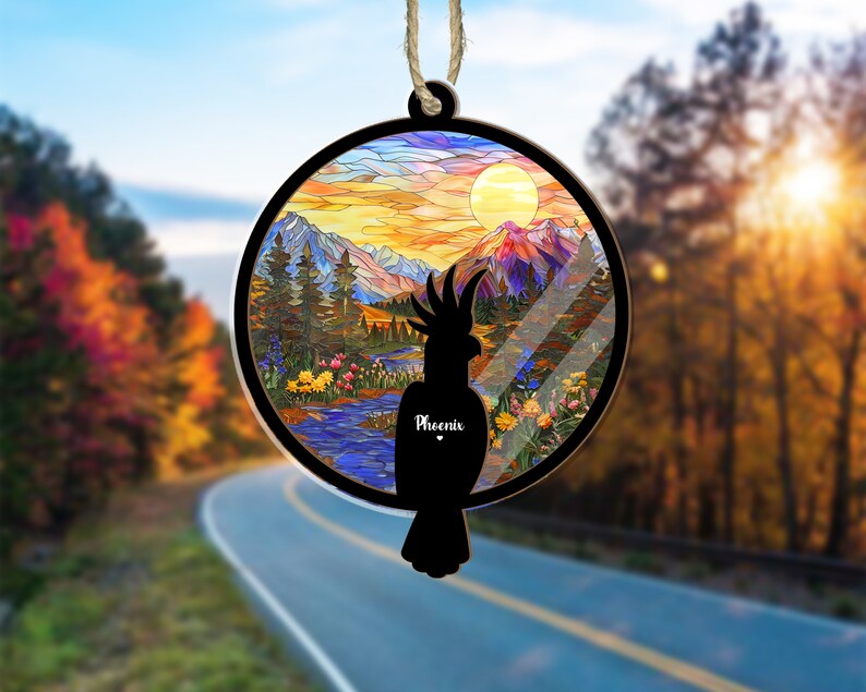 Personalized Birds Memorial Suncatcher, Parrot Suncatcher, Bird Lovers Gift, Bird Loss Gift, Loss Of Pet Gift, Pet Loss Sympathy Gift