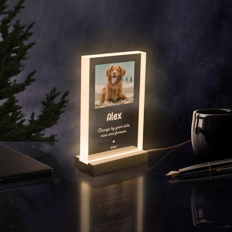Personalized Dog Memorial Acrylic Photo Block: Pet Loss Sympathy Gift