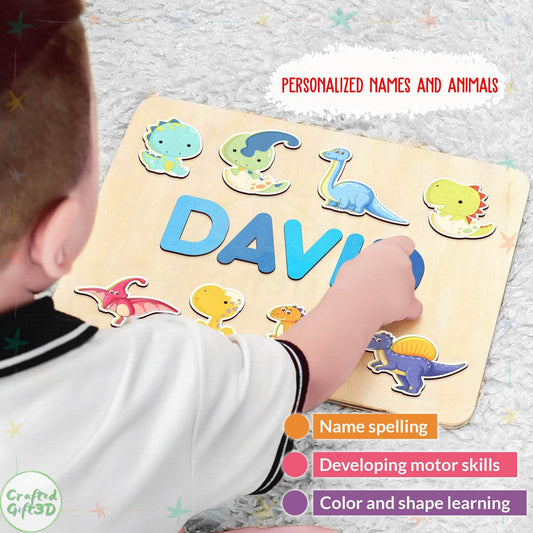 Dinosaur Rex Puzzle Boys - 1 2 3 year old gift