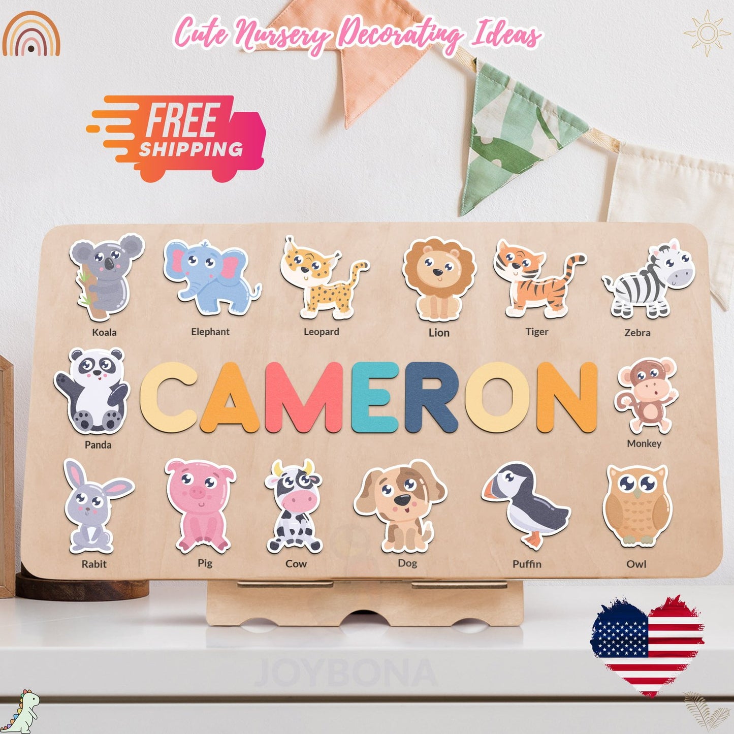 Premium - Unique Animals Name Puzzle
