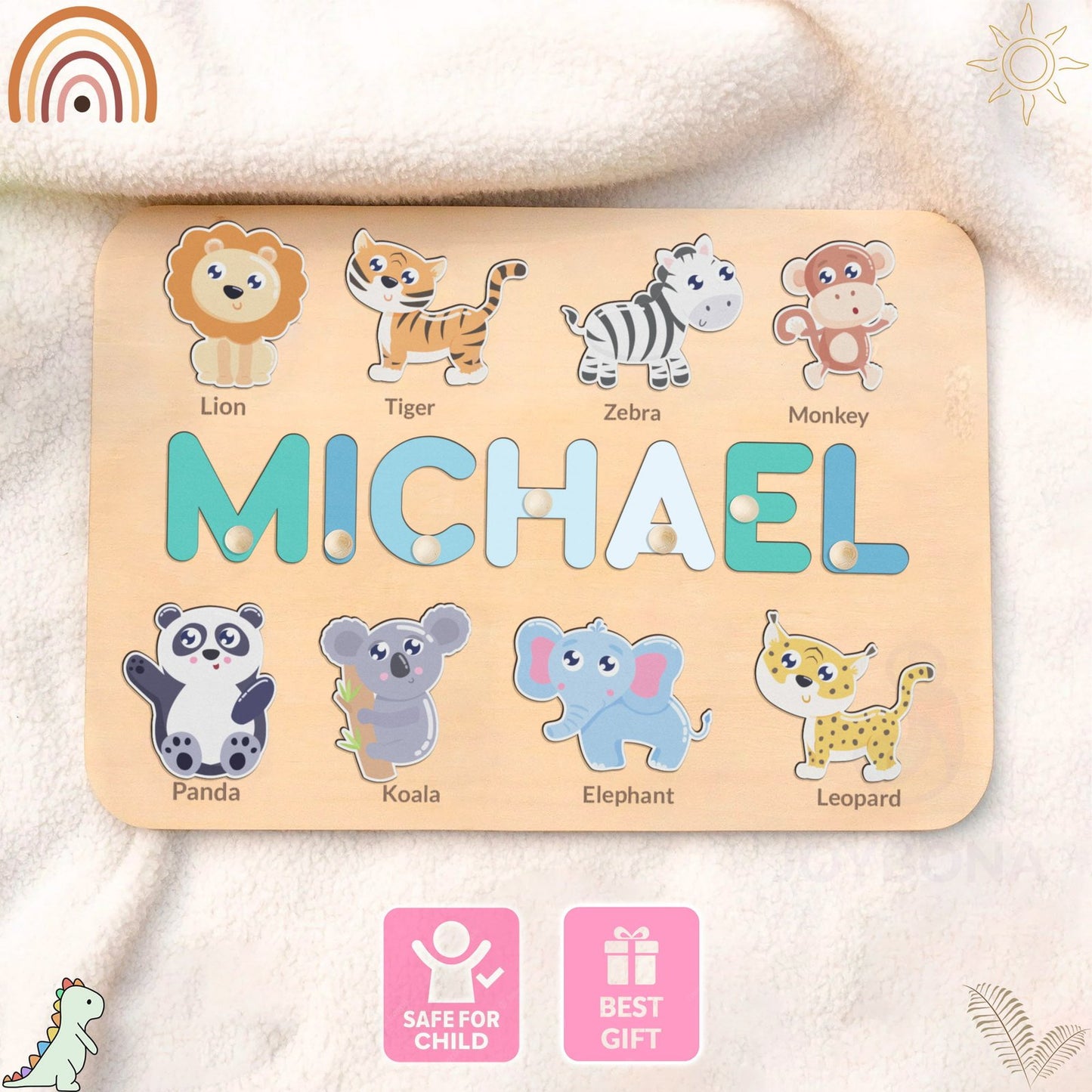 Premium - Unique Animals Name Puzzle
