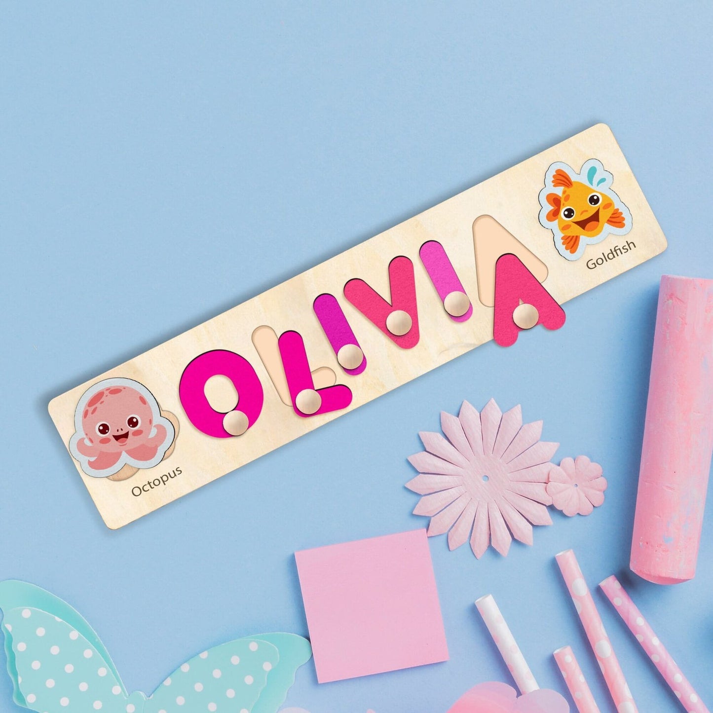 Personalized Name Ocean Puzzle with Pegs