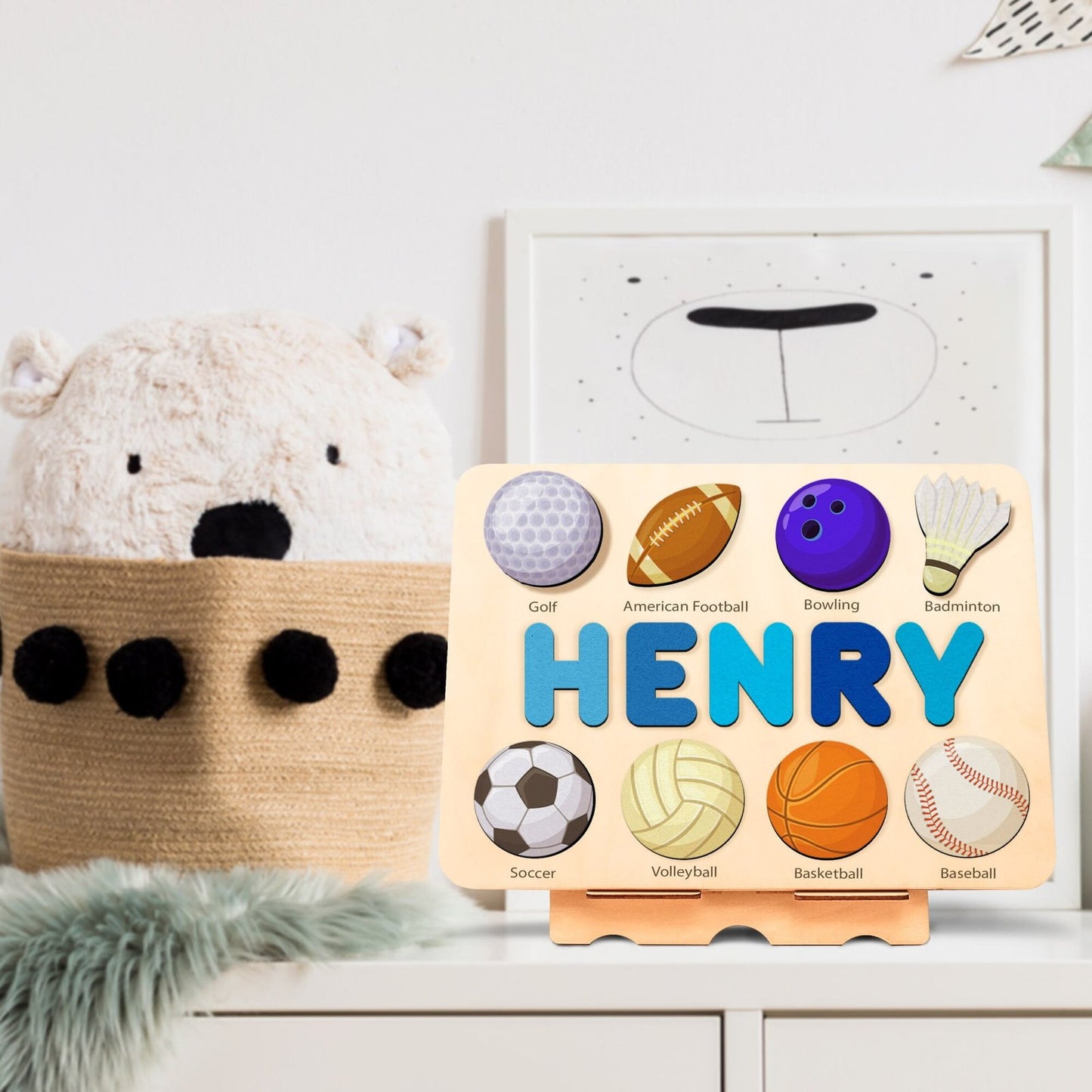 Personalized Name Puzzle with Balls | Sports Name Puzzle