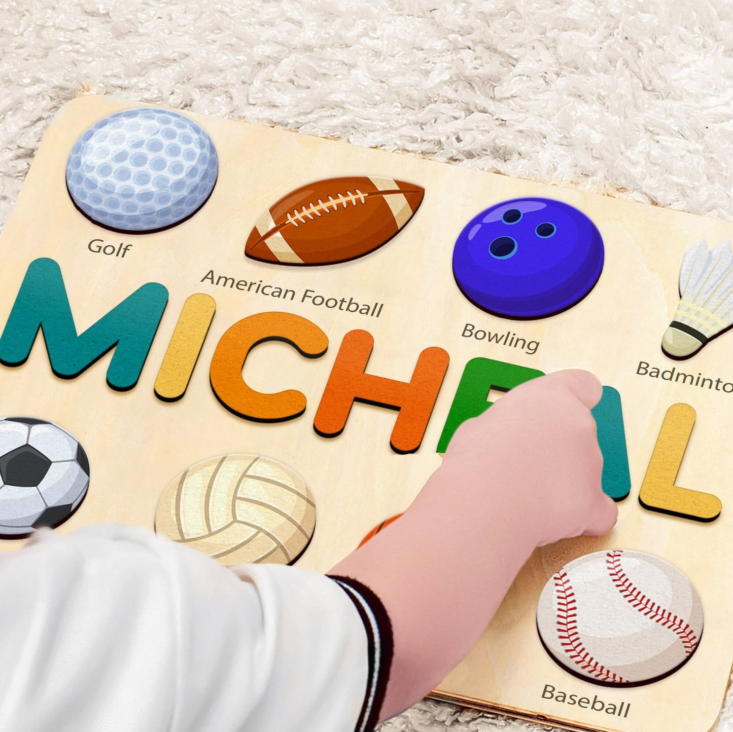 Personalized Name Puzzle with Balls | Sports Name Puzzle