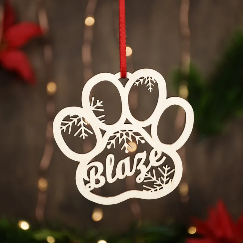 Personalized Dog Paw Ornament