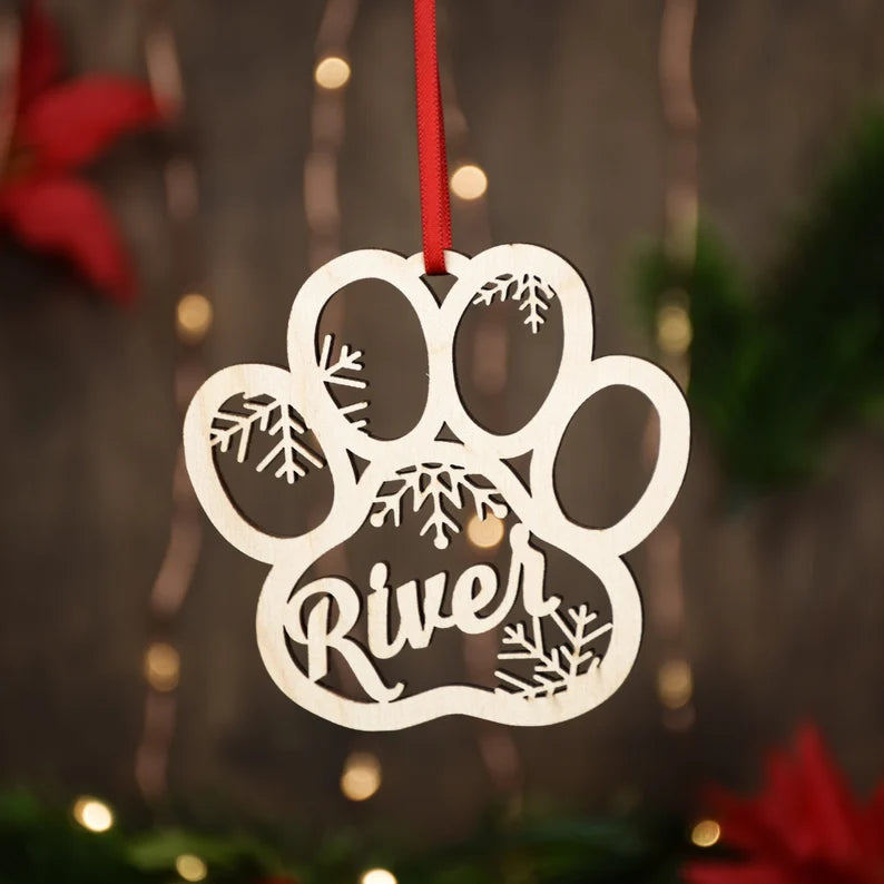 Personalized Dog Paw Ornament