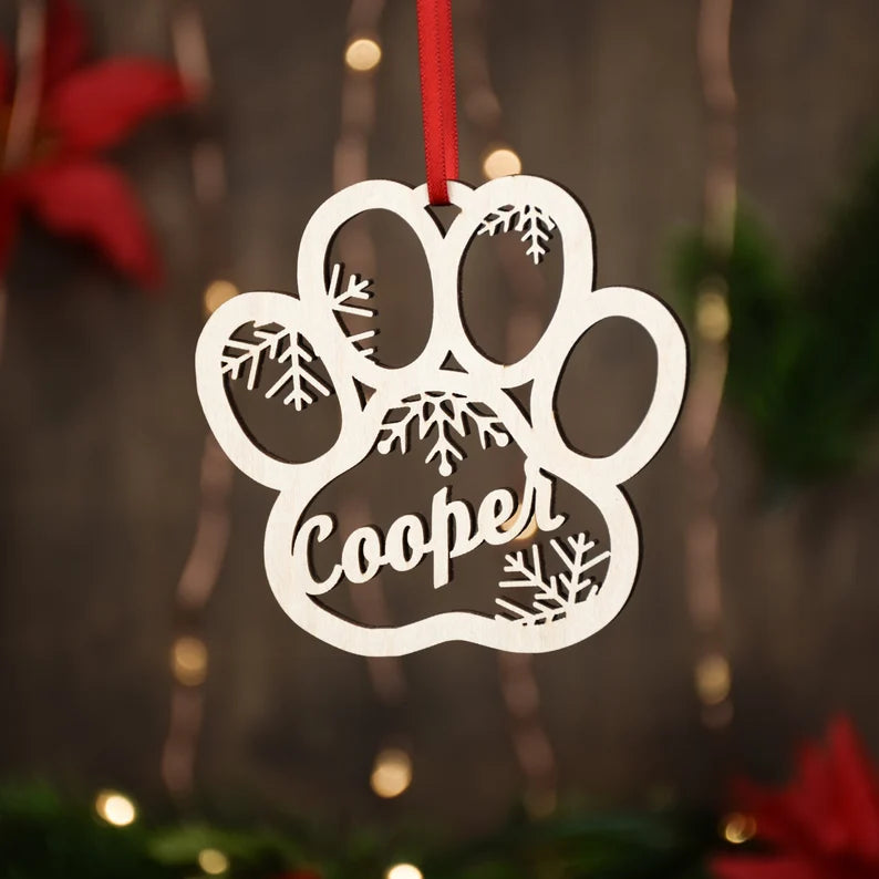 Personalized Dog Paw Ornament