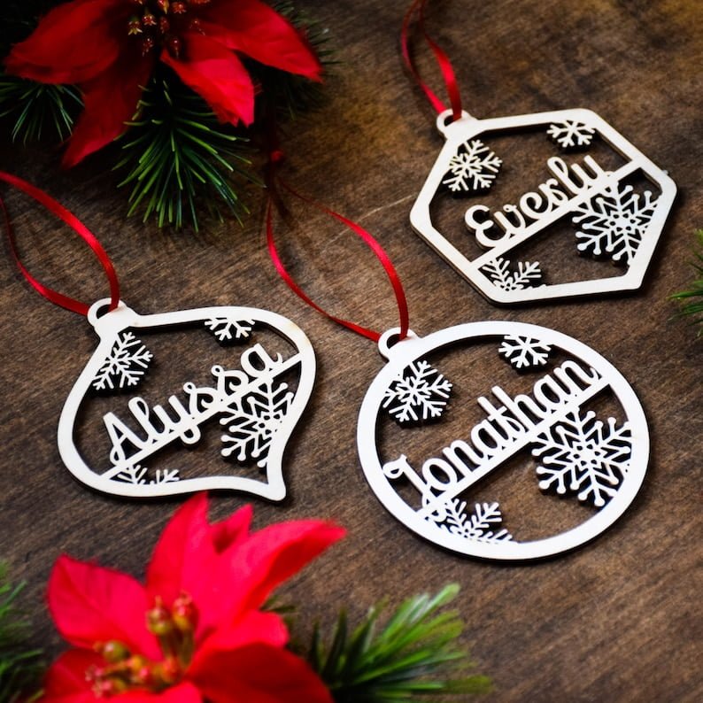 Personalized Christmas Wood Ornament
