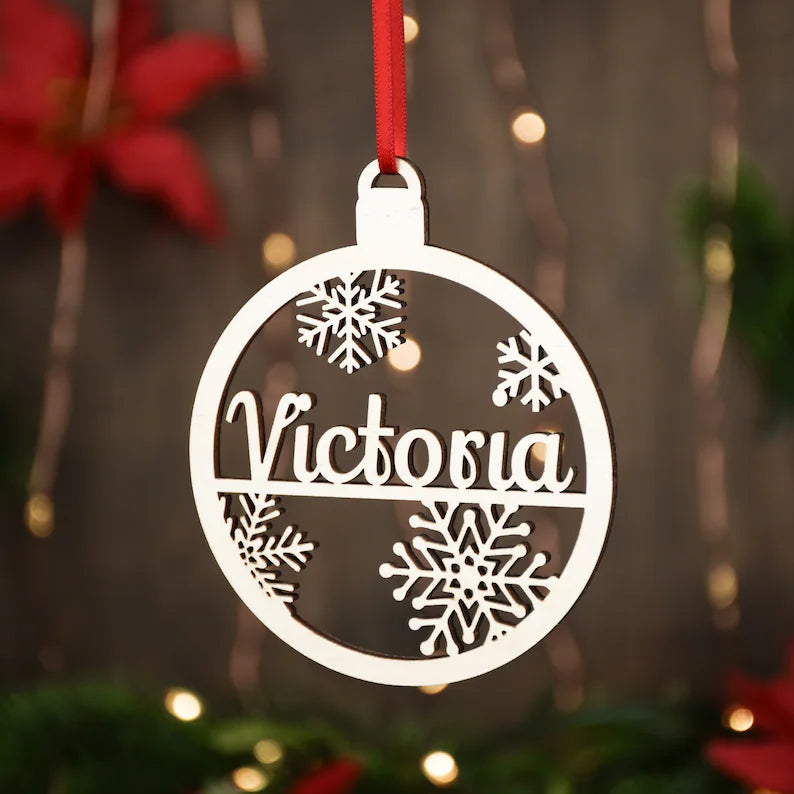 Personalized Christmas Wood Ornament