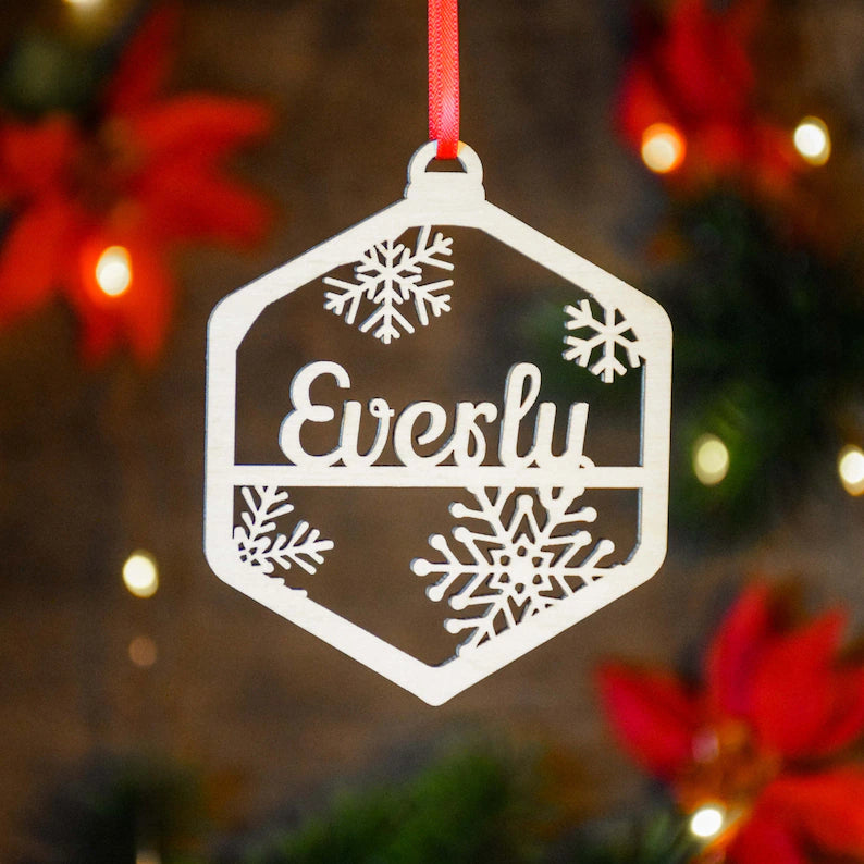 Personalized Christmas Wood Ornament
