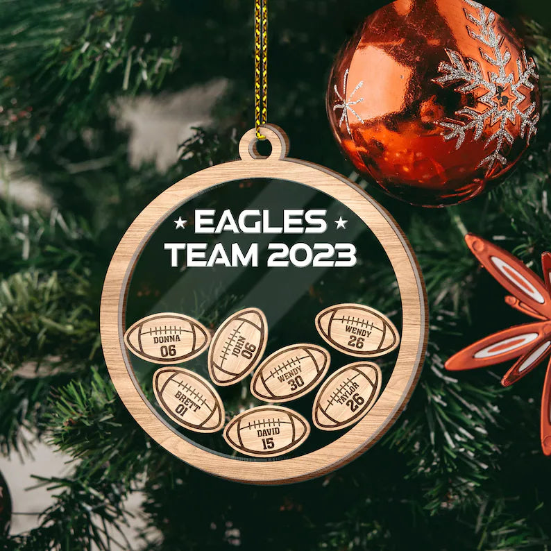 Personalized Football Player Ornament 2023