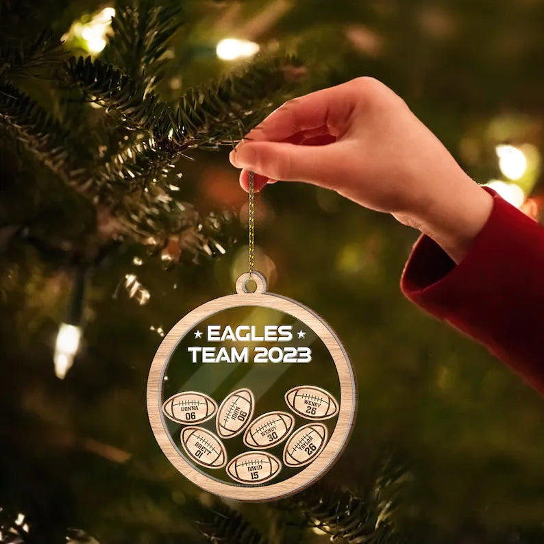 Personalized Football Player Ornament 2023