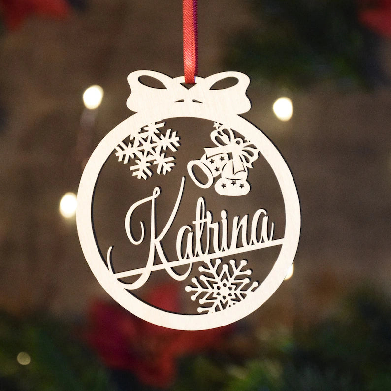 Personalized Christmas Wood Ornament