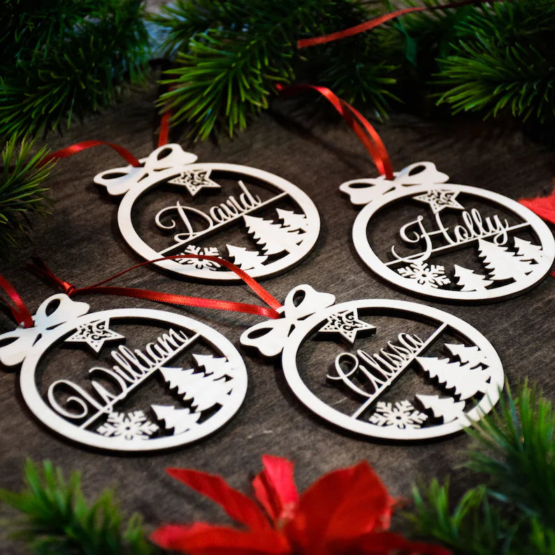 Personalized Christmas Wood Ornament