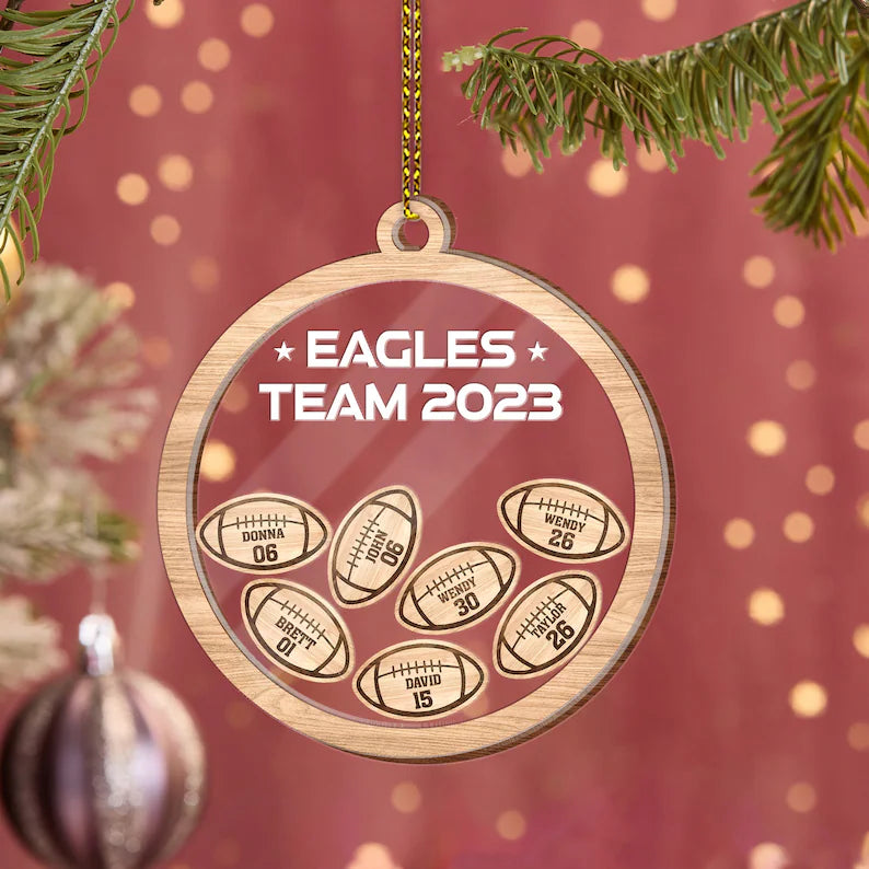 Personalized Football Player Ornament 2023