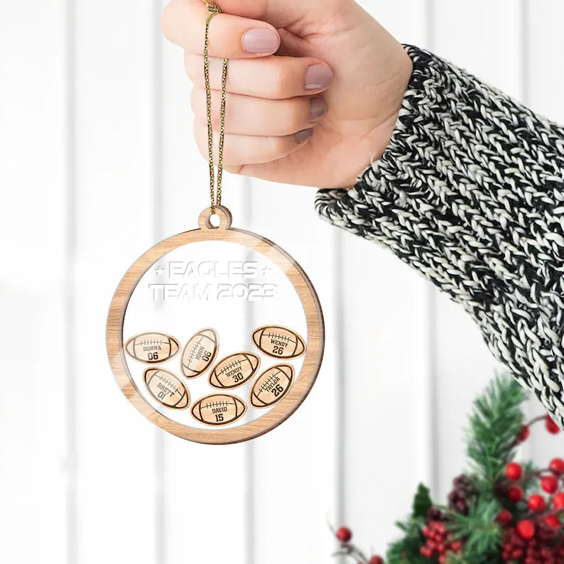 Personalized Football Player Ornament 2023