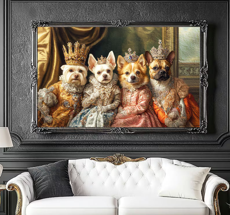 Custom Multiple Pet Portrait Personalized Thanksgiving Gift Family Dog Cat Lover Gift Canvas