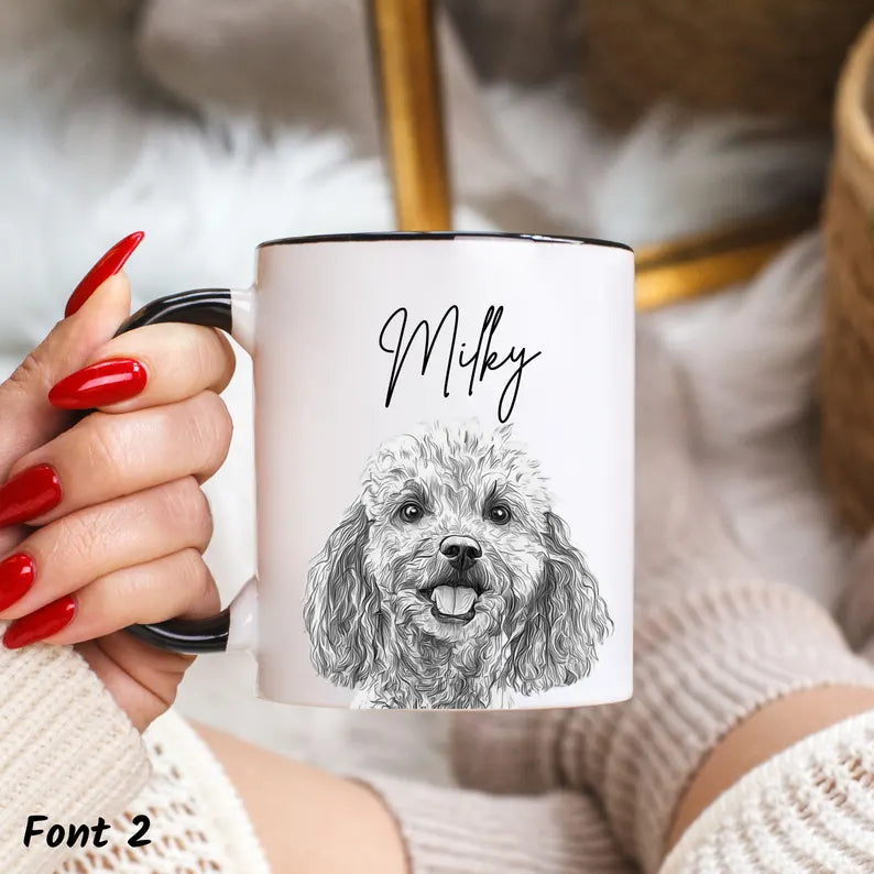 Custom Pet Portrait Coffee Mug: Christmas Gift for Dog Dad & Cat Mom