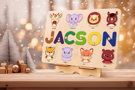 Custom Animal Wooden Toy, First Birthday Gift