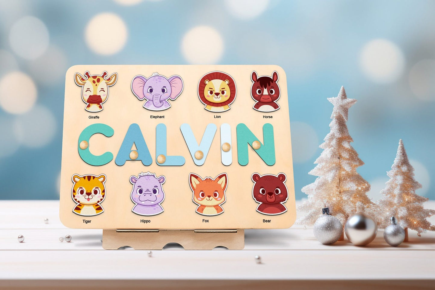 Custom Animal Wooden Toy, First Birthday Gift