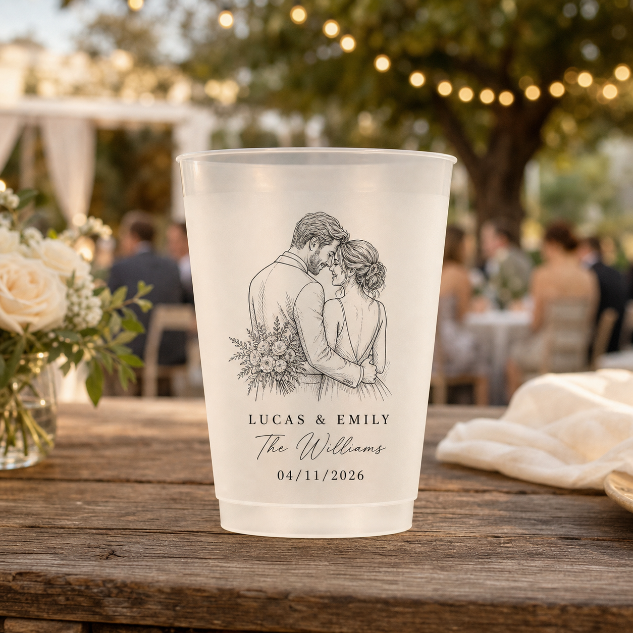 Custom Couples Photo Wedding Favor Cups – Personalized Party Cups