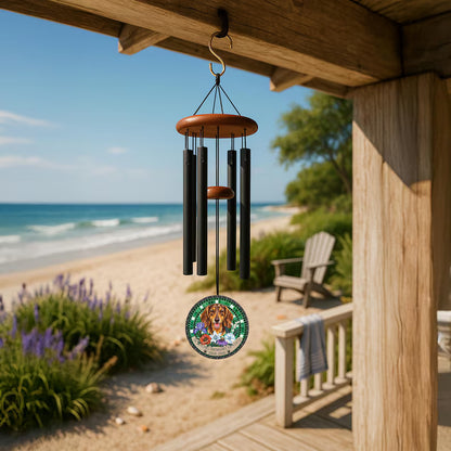 Personalized Dachshund Mosaic Stone Memorial Wind Chime - 4