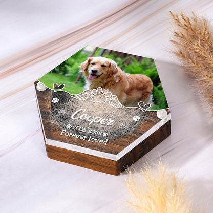 Pet Hair Keepsake Box,Custom Pet Fur Box,Dog Teeth Memorial Gift,Personalized Pet Remembrance Gift,Acrylic Box With Pet Picture,Cat Memorial