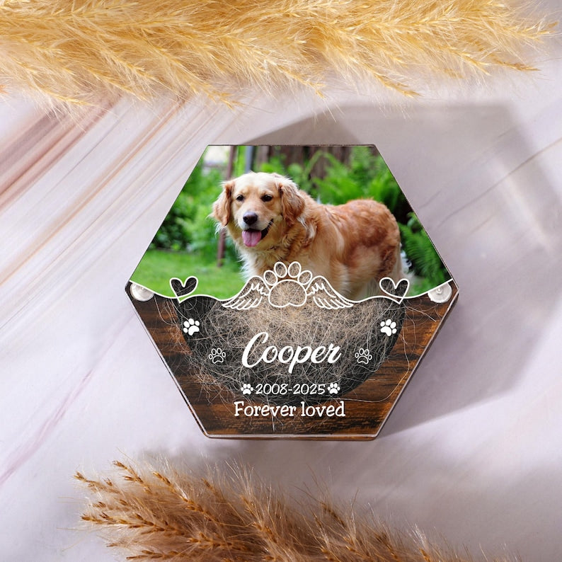 Pet Hair Keepsake Box,Custom Pet Fur Box,Dog Teeth Memorial Gift,Personalized Pet Remembrance Gift,Acrylic Box With Pet Picture,Cat Memorial