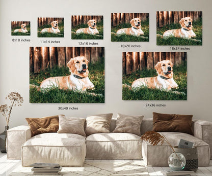 Custom Dog Photo Canvas Print – Pet Portrait Wall Art, Ready to Hang