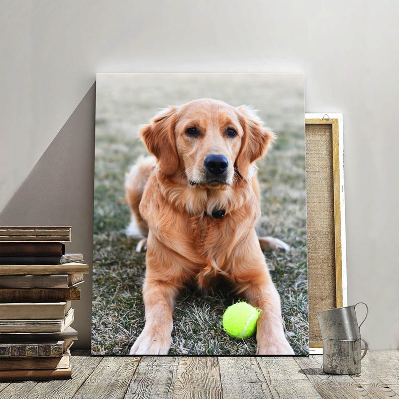 Custom Dog Photo Canvas Print – Pet Portrait Wall Art, Ready to Hang