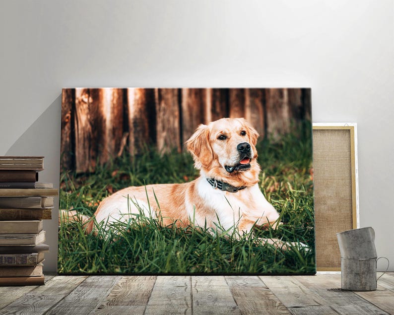 Custom Dog Photo Canvas Print – Pet Portrait Wall Art, Ready to Hang