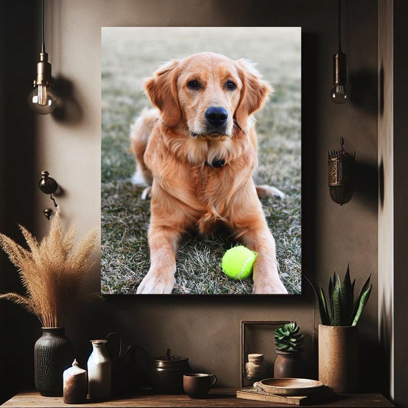 Custom Dog Photo Canvas Print – Pet Portrait Wall Art, Ready to Hang