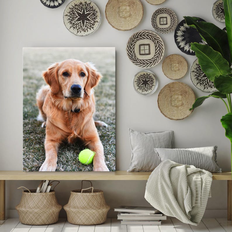Custom Dog Photo Canvas Print – Pet Portrait Wall Art, Ready to Hang