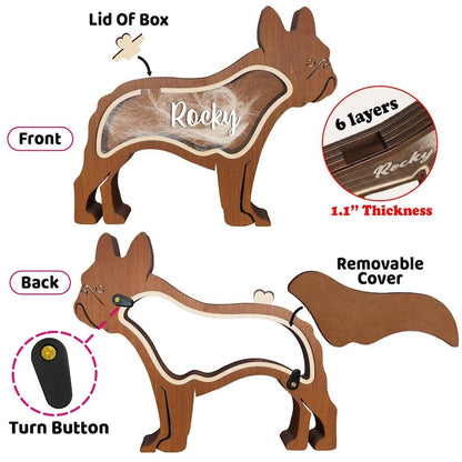 Pet Memorial Gift Personalised Hair Memorial Box, Wooden Pet Statue Fur Urn Keepsake, Pet Loss Gift, Dog Teeth Hair Memorial, Cat Keepsake