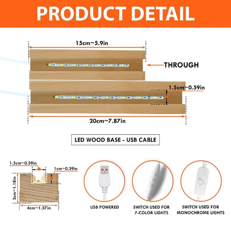 Personalized Pet Picture Acrylic Wooden Night Light - Custom Engraved LED Photo Light Frame Memorial - In Memory Of Cat Dog Keepsake Gift