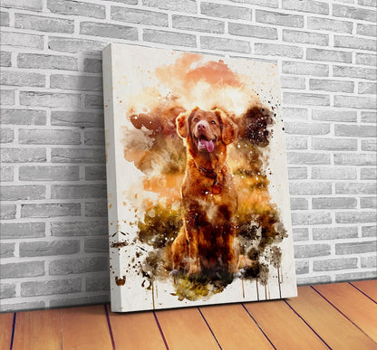 Dog Custom Portrait from Photo, Pet Wall Art Poster or Canvas