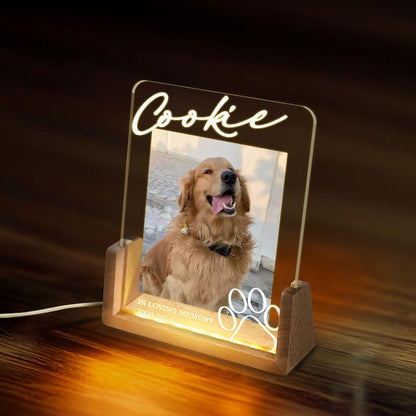 Personalized Pet Memorial LED Night Light, Custom Photo Pet Lover Night Light, Dog Keepsake Sign, Pet Loss Light Up Sign, Loss Of Dog Cat