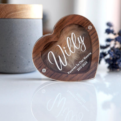 Personalized Pet Memorial Hair Keepsake Box plaster: Dog Cat loss Gift