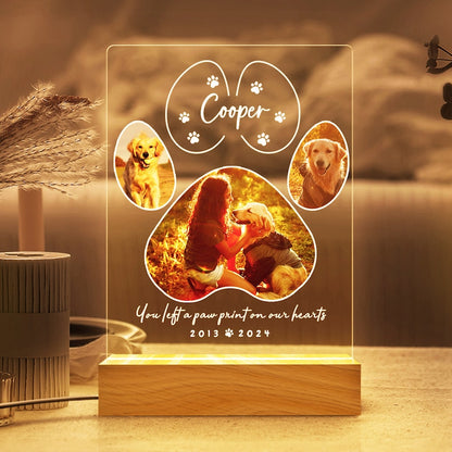 Pet Memorial Night Light, Custom Pet Plaque, Gifts for Pet Lovers, Custom Pet Photo Gifts, Pet Memorial Frame,Dog Ornament,Cat Dog Loss Gift