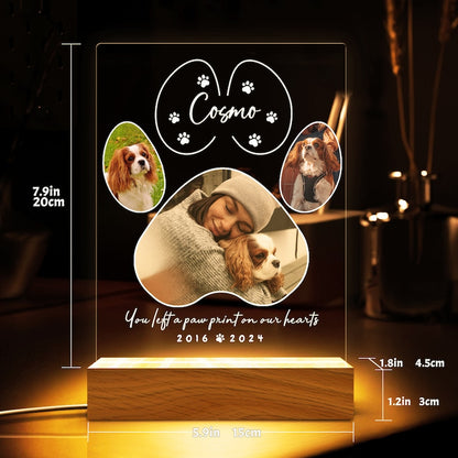 Pet Memorial Night Light, Custom Pet Plaque, Gifts for Pet Lovers, Custom Pet Photo Gifts, Pet Memorial Frame,Dog Ornament,Cat Dog Loss Gift