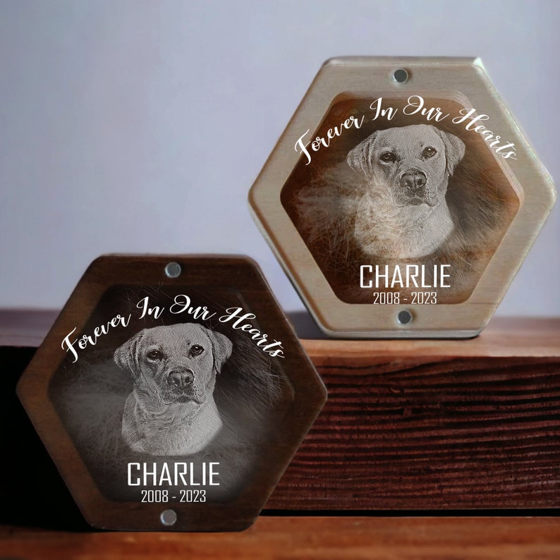 Custom Pet Hair Keepsake | Pet Hair Memorial Box | Dog Fur Keepsake | Personalized Dog Portrait Gift | Engraved Loss of Pet Gifts