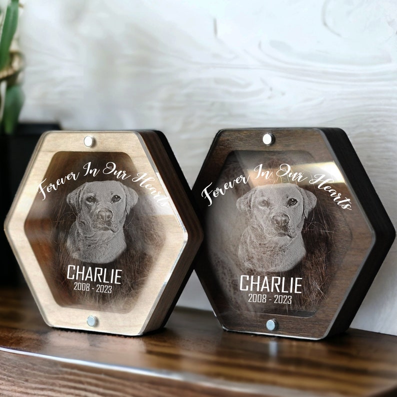 Custom Pet Hair Keepsake | Pet Hair Memorial Box | Dog Fur Keepsake | Personalized Dog Portrait Gift | Engraved Loss of Pet Gifts