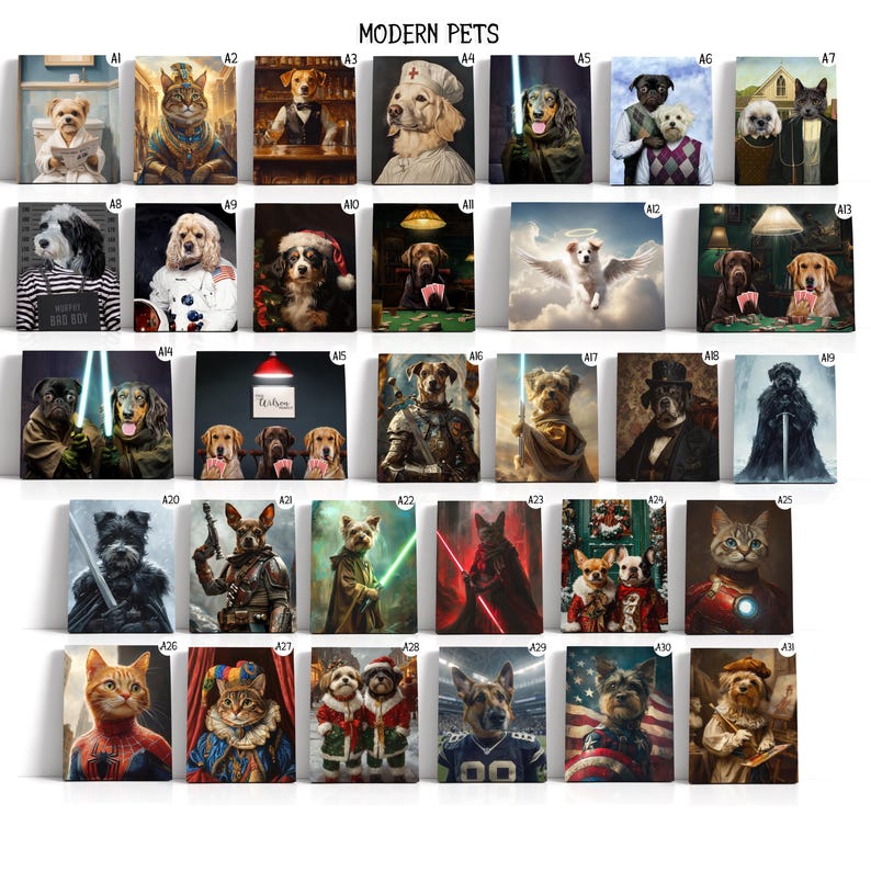 Custom Multiple Pet Portrait Personalized Thanksgiving Gift Family Dog Cat Lover Gift Canvas