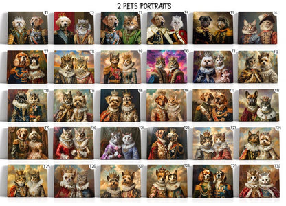 Custom Multiple Pet Portrait Personalized Thanksgiving Gift Family Dog Cat Lover Gift Canvas