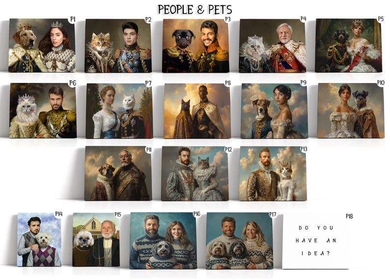 Custom Multiple Pet Portrait Personalized Thanksgiving Gift Family Dog Cat Lover Gift Canvas