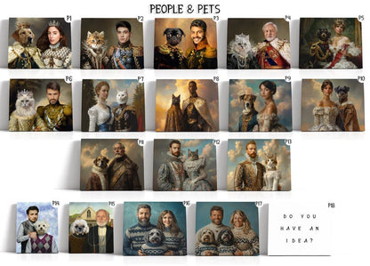 Custom Multiple Pet Portrait Personalized Thanksgiving Gift Family Dog Cat Lover Gift Canvas